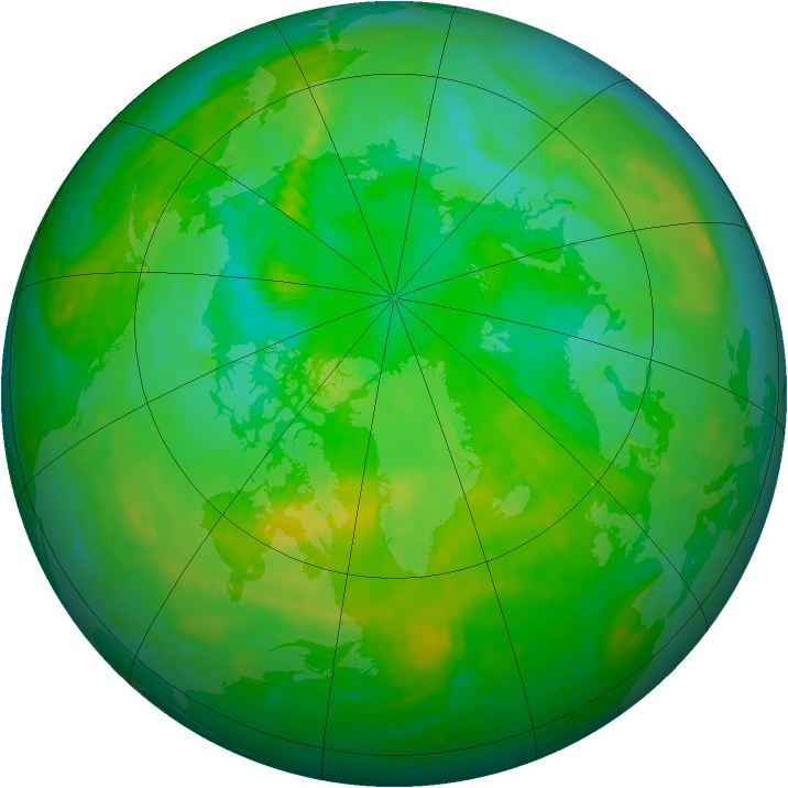 Arctic ozone map for 15 July 1994